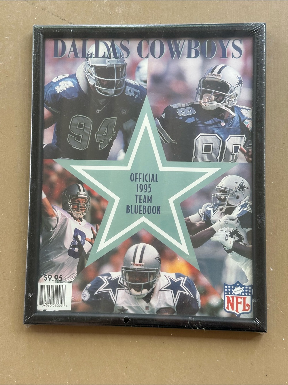 VTG 1995 Dallas Cowboys Official Team Bluebook Yearbook Framed Sealed NOS
